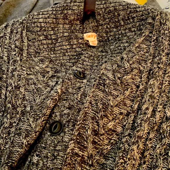 Cable knit button down. - Picture 2 of 6